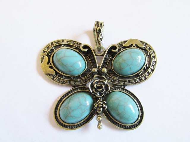 (image for) Butterfly Antique Bronze pendant #HU13-32B